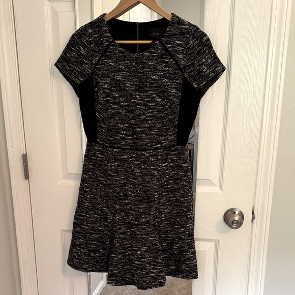 J. Crew Textured Black and Gray Mini Dress - Picture 1 of 4